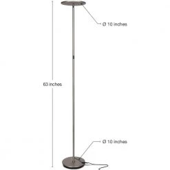 Sky 63 in. Nickel LED Torchiere Floor Lamp by Brightech -Brightech Sales nickel brightech floor lamps qc vya9 mr1g 4f 1000