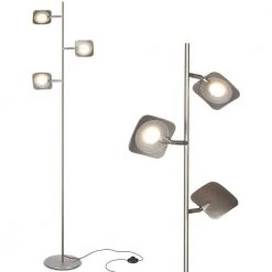 Tree 60 in. Nickel LED Floor Lamp with Dimmable and Adjustable Panels by Brightech