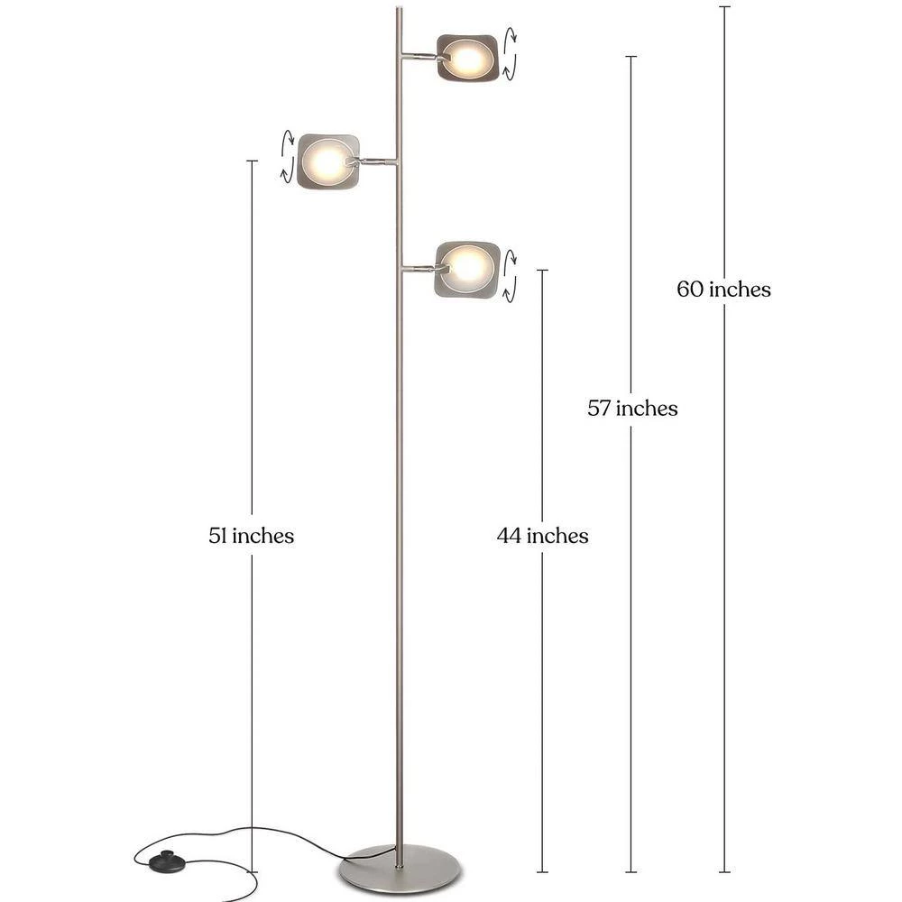 Tree 60 in. Nickel LED Floor Lamp with Dimmable and Adjustable Panels by Brightech 4 Tree 60 in. Nickel LED Floor Lamp with Dimmable and Adjustable Panels by Brightech - Image 2