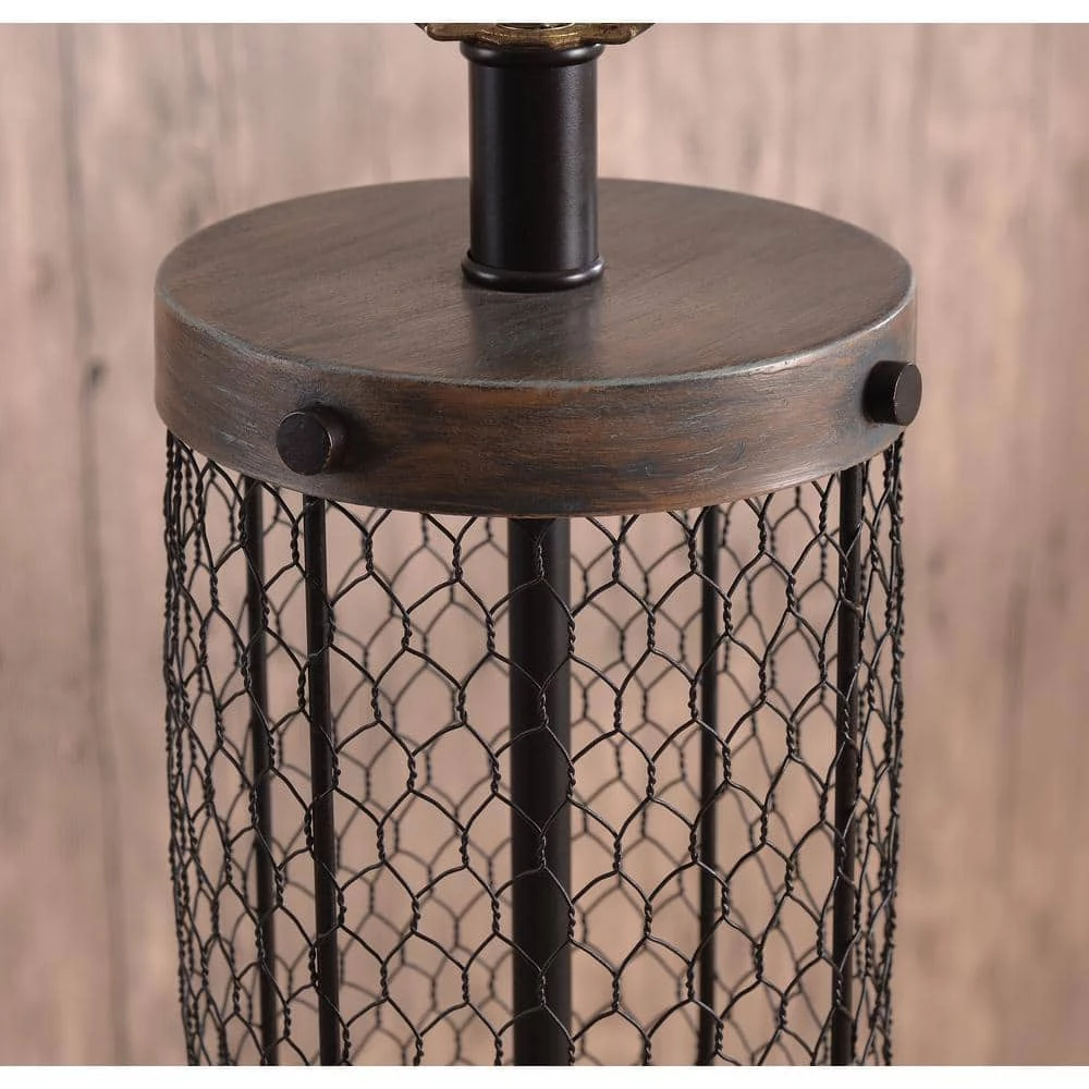 Foxen 30 in. Oil Rubbed Bronze and Replica Wood Indoor Table Lamp by Manor Brook 7 Foxen 30 in. Oil Rubbed Bronze and Replica Wood Indoor Table Lamp by Manor Brook - Image 5