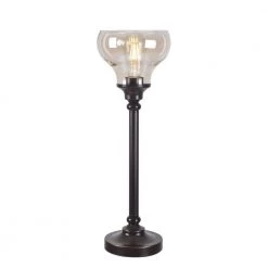 Wraith 22 in. Oil Rubbed Bronze Lamp with Glass Shade by Manor Brook