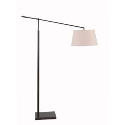 Ryden 83 in. Oil Rubbed Bronze Adjustable Boom Arm Floor Lamp with Fabric Shade by Manor Brook -Brightech Sales oil rubbed bronze manor brook floor lamps mb100284 4f 1000