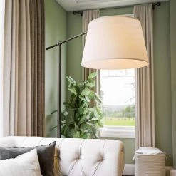 Ryden 83 in. Oil Rubbed Bronze Adjustable Boom Arm Floor Lamp with Fabric Shade by Manor Brook -Brightech Sales oil rubbed bronze manor brook floor lamps mb100284 fa 1000