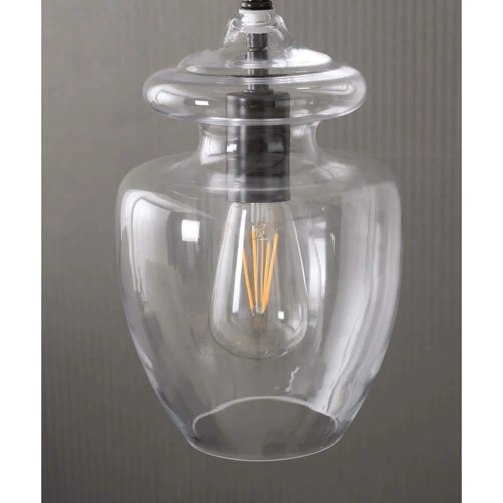 Apoka 60.125 in. Oil Rubbed Bronze Floor Lamp with Clear Shade by Manor Brook 7 Apoka 60.125 in. Oil Rubbed Bronze Floor Lamp with Clear Shade by Manor Brook - Image 5