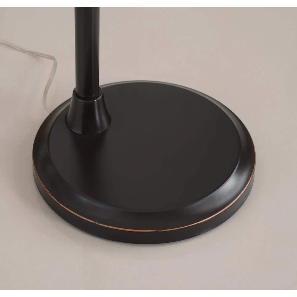 Apoka 60.125 in. Oil Rubbed Bronze Floor Lamp with Clear Shade by Manor Brook 5 Apoka 60.125 in. Oil Rubbed Bronze Floor Lamp with Clear Shade by Manor Brook - Image 3