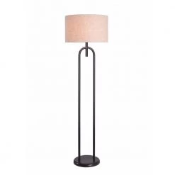 Marlene 60.75 in. Oil Rubbed Bronze Indoor Floor Lamp with White Drum Shade by Manor Brook