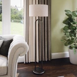 Marlene 60.75 in. Oil Rubbed Bronze Indoor Floor Lamp with White Drum Shade by Manor Brook -Brightech Sales oil rubbed bronze manor brook floor lamps mb100539 c3 1000