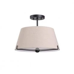 Rochelle 10 in. 3-Light Oil Rubbed Bronze Semi-Flush Mount by Manor Brook