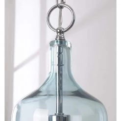 1-Light Danish 23 in. Cylinder Blue Pendant by Manor Brook 12 1-Light Danish 23 in. Cylinder Blue Pendant by Manor Brook -Brightech Sales painted light blue glass manor brook chandeliers mb100671 4f 1000