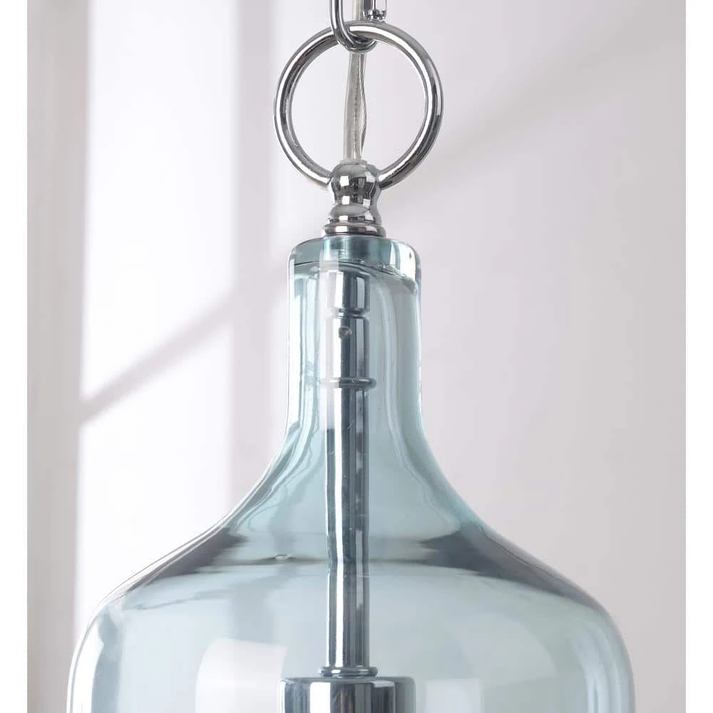 1-Light Danish 23 in. Cylinder Blue Pendant by Manor Brook 5 1-Light Danish 23 in. Cylinder Blue Pendant by Manor Brook - Image 3