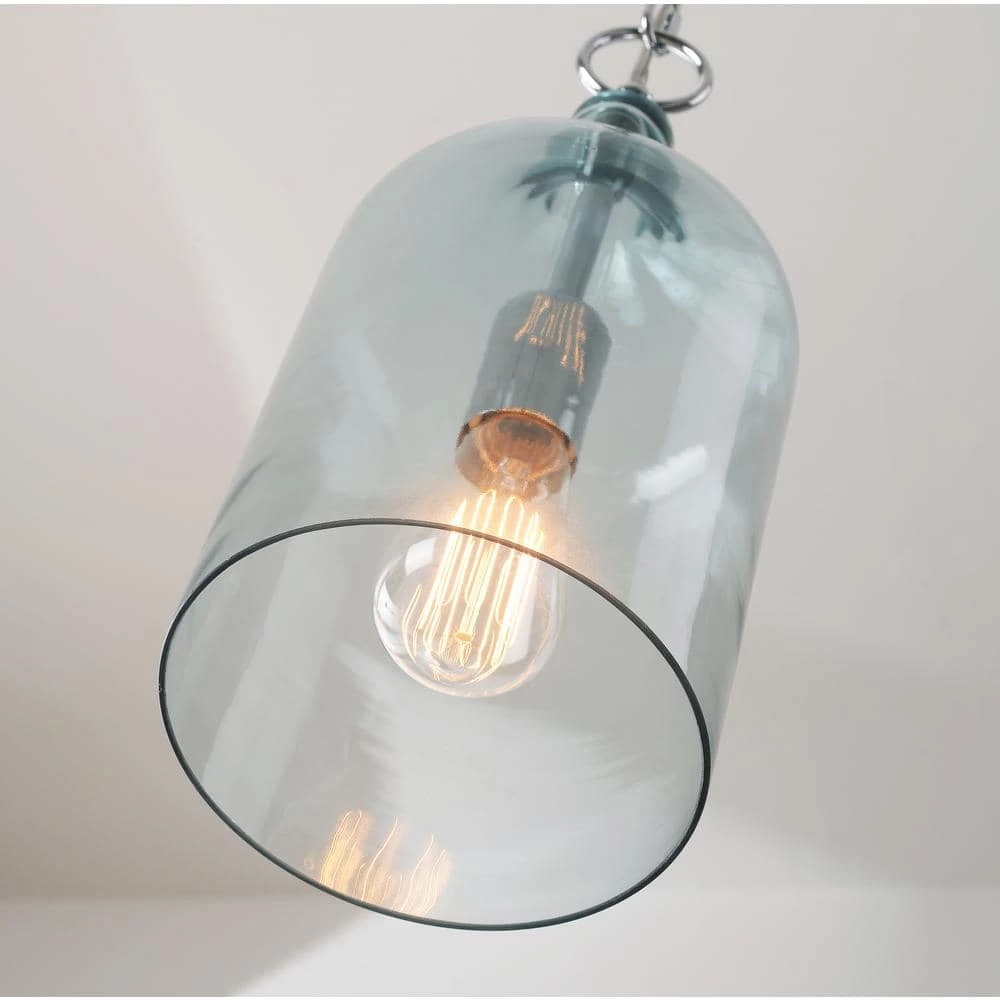 1-Light Danish 23 in. Cylinder Blue Pendant by Manor Brook 4 1-Light Danish 23 in. Cylinder Blue Pendant by Manor Brook - Image 2