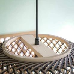 Aniston 1-Light Rattan and Black Pendant by Manor Brook -Brightech Sales rattan and black manor brook chandeliers mb100547 1f 1000