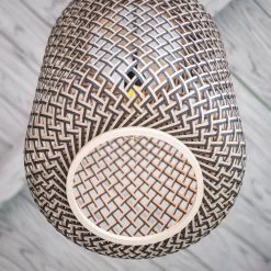 Aniston 1-Light Rattan and Black Pendant by Manor Brook -Brightech Sales rattan and black manor brook chandeliers mb100547 44 1000