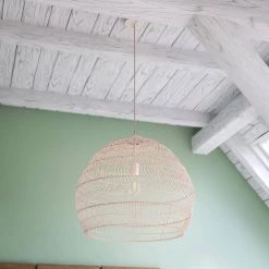 Pagos 1-Light Brown Pendant with Rattan Shade by Manor Brook -Brightech Sales rattan manor brook chandeliers mb100533 4f 1000