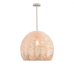 Verona 1-Light Rattan Pendant by Manor Brook