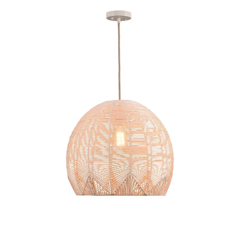 Verona 1-Light Rattan Pendant by Manor Brook 2 Verona 1-Light Rattan Pendant by Manor Brook