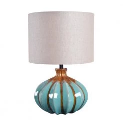 Cona 22 in. Ceramic Accent Lamp with Linen Drum Shade by Manor Brook -Brightech Sales reactive ceramic glaze manor brook table lamps mb100477 c3 1000
