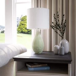 Maddie 22 in. Sage Green Accent Lamp by Manor Brook -Brightech Sales sage green manor brook table lamps mb100630 44 1000