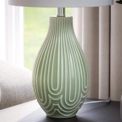 Maddie 22 in. Sage Green Accent Lamp by Manor Brook -Brightech Sales sage green manor brook table lamps mb100630 4f 1000