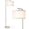 Montage Modern 60 in. Satin Nickel LED Floor Lamp with White Fabric Drum Shade by Brightech 2 Montage Modern 60 in. Satin Nickel LED Floor Lamp with White Fabric Drum Shade by Brightech -Brightech Sales satin nickel brightech floor lamps 7h ue0f z4hf 64 1000