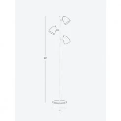 Jacob 64 in. Satin Nickel Tree LED Floor Lamp with 3 Adjustable Lights by Brightech -Brightech Sales satin nickel brightech floor lamps hc ai27 mkrh 76 1000