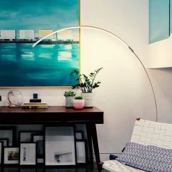 Sparq 53 in. Silver Arc LED Floor Lamp by Brightech -Brightech Sales silver brightech floor lamps 10 gcxa ysyd 44 1000