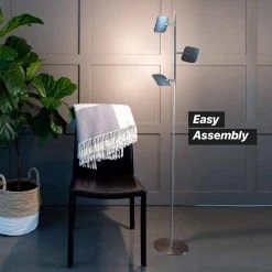 Tree 60 in. Silver LED Floor Lamp with Dimmable and Adjustable Panels by Brightech -Brightech Sales silver brightech floor lamps ap u89b u1iv 4f 1000