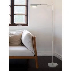 Leaf 53 in. Nickel LED Floor Lamp with Adjustable Arm and Shade by Brightech 12 Leaf 53 in. Nickel LED Floor Lamp with Adjustable Arm and Shade by Brightech -Brightech Sales silver brightech floor lamps bu tj6r lfjf 1f 1000