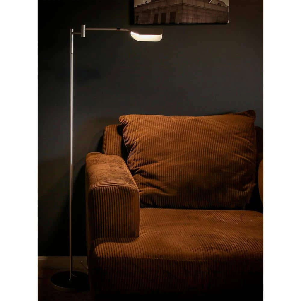 Leaf 53 in. Nickel LED Floor Lamp with Adjustable Arm and Shade by Brightech 7 Leaf 53 in. Nickel LED Floor Lamp with Adjustable Arm and Shade by Brightech - Image 5