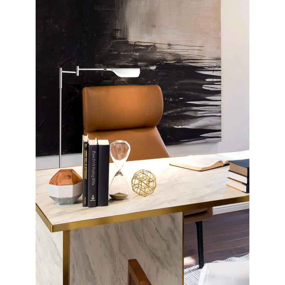 Leaf 53 in. Nickel LED Floor Lamp with Adjustable Arm and Shade by Brightech 5 Leaf 53 in. Nickel LED Floor Lamp with Adjustable Arm and Shade by Brightech - Image 3