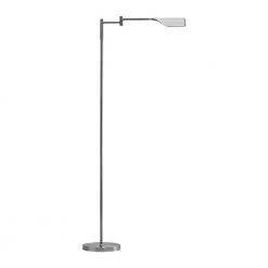 Leaf 53 in. Nickel LED Floor Lamp with Adjustable Arm and Shade by Brightech