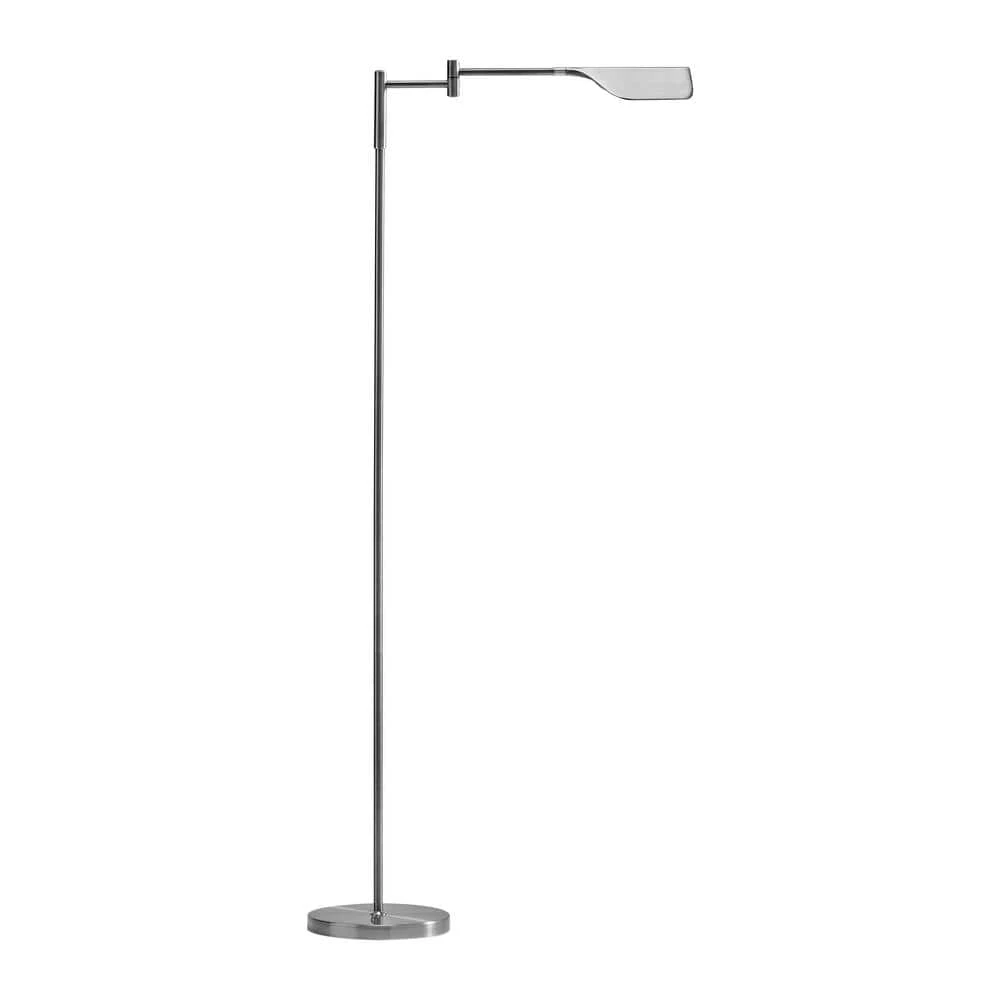 Leaf 53 in. Nickel LED Floor Lamp with Adjustable Arm and Shade by Brightech 3 Leaf 53 in. Nickel LED Floor Lamp with Adjustable Arm and Shade by Brightech