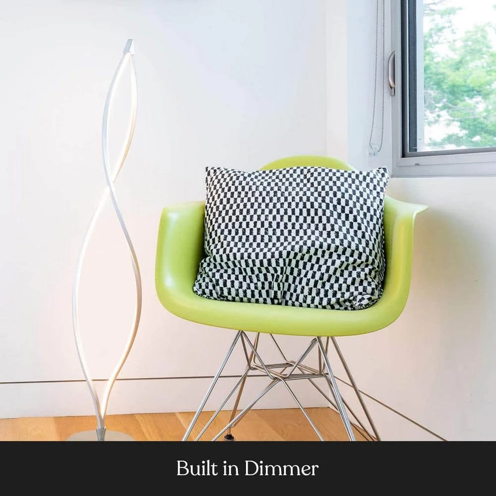 Twist 43 in. Silver Spiral LED Floor Lamp by Brightech 6 Twist 43 in. Silver Spiral LED Floor Lamp by Brightech - Image 4