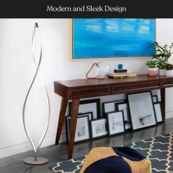 Twist 43 in. Silver Spiral LED Floor Lamp by Brightech 11 Twist 43 in. Silver Spiral LED Floor Lamp by Brightech -Brightech Sales silver brightech floor lamps cc zc04 4w4w 44 1000