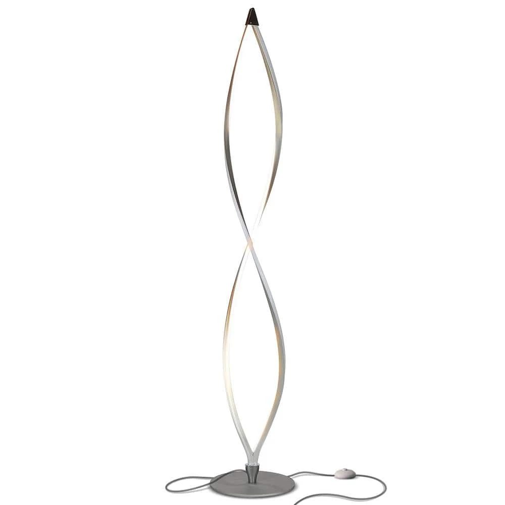 Twist 43 in. Silver Spiral LED Floor Lamp by Brightech 3 Twist 43 in. Silver Spiral LED Floor Lamp by Brightech