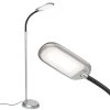 Lightspan 2nd Edition 55 in. Silver Adjustable Bright LED Floor Light with Gooseneck by Brightech -Brightech Sales silver brightech floor lamps e3 2lfe eoga 64 1000