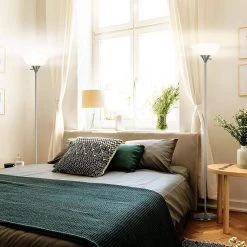 Sky Dome 72 in. Silver Torchiere LED Floor Lamp by Brightech -Brightech Sales silver brightech floor lamps fl dme svr 4f 1000