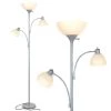 Sky Dome Double 72 in. Silver Torchiere LED Floor Lamp with 2 Adjustable Arms by Brightech -Brightech Sales silver brightech floor lamps fl dme2 svr 64 1000