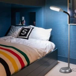 Litespan 53 in. Silver LED Adjustable Gooseneck Pole Floor Lamp by Brightech -Brightech Sales silver brightech floor lamps fl ltspn svr 4f 1000