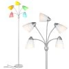 Medusa 74 in. Silver LED Floor Lamp with 5 Interchangeable Color and White Shades by Brightech 2 Medusa 74 in. Silver LED Floor Lamp with 5 Interchangeable Color and White Shades by Brightech -Brightech Sales silver brightech floor lamps fl mdsa svr 64 1000