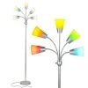 Medusa Modern 78 in. Silver LED Floor Lamp with 5 Interchangeable Color and White Shades by Brightech -Brightech Sales silver brightech floor lamps fl mdsmdrn svr 64 1000