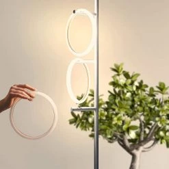 Saturn 66 in. Silver Tall LED Tree Standing Floor Lamp by Brightech -Brightech Sales silver brightech floor lamps fl satrn svr 1f 1000