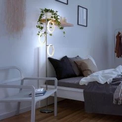 Saturn 66 in. Silver Tall LED Tree Standing Floor Lamp by Brightech -Brightech Sales silver brightech floor lamps fl satrn svr 4f 1000