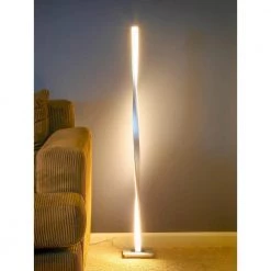 Helix 48 in. Silver Modern LED Floor Lamp by Brightech -Brightech Sales silver brightech floor lamps hlx slvr 4f 1000