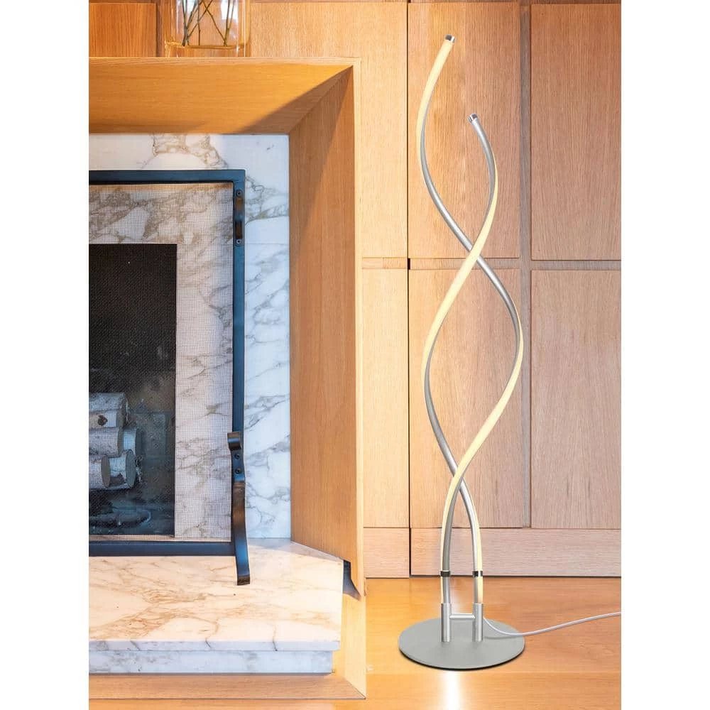 Embrace 60 in. Silver Modern LED Spiral 2 in 1 Floor and Table Lamp by Brightech 6 Embrace 60 in. Silver Modern LED Spiral 2 in 1 Floor and Table Lamp by Brightech - Image 4