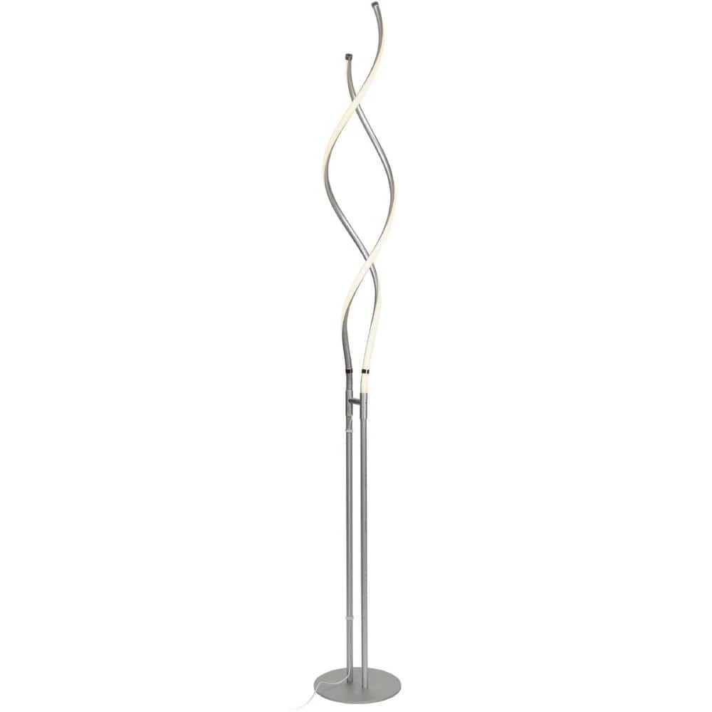 Embrace 60 in. Silver Modern LED Spiral 2 in 1 Floor and Table Lamp by Brightech 3 Embrace 60 in. Silver Modern LED Spiral 2 in 1 Floor and Table Lamp by Brightech