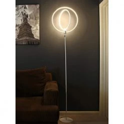Eclipse 79 in. Silver Modern LED Torchiere Floor Lamp with Touch Dimmer by Brightech -Brightech Sales silver brightech floor lamps pl k5s8 9gez 4f 1000