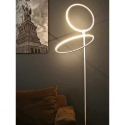 Eclipse 79 in. Silver Modern LED Torchiere Floor Lamp with Touch Dimmer by Brightech -Brightech Sales silver brightech floor lamps pl k5s8 9gez fa 1000