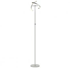 Halo Split 72 in. Silver LED Torchiere Floor Lamp by Brightech