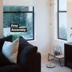 Sky Flux 63 in. Silver Torchiere LED Floor Lamp with Three Mode Dimmer by Brightech -Brightech Sales silver brightech floor lamps vq jzjd 87f9 44 1000